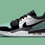 Pastellgrün legt sich auf den Jordan Legacy 312 Low.