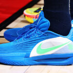 Ein Blick auf einige Nike Zoom GT Cut 3 Turbo PEs auf dem Court.