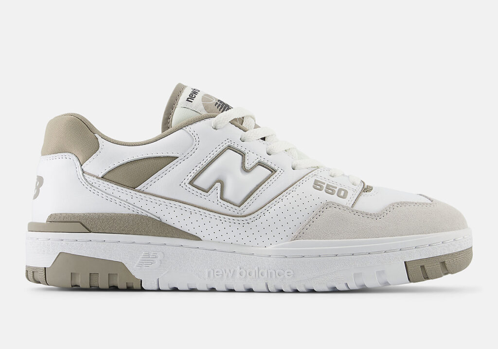 "Helle 'Olive'-Punkte zieren den New Balance 550."