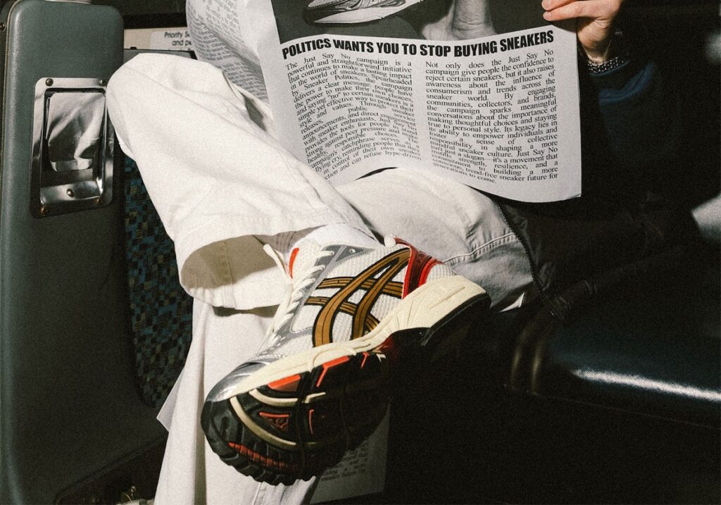 Sneaker Politics x Asics GEL-Kayano 14 ‘Just Say No’ erscheint morgen.