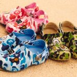 Die BAPE x Crocs Classic Clog Kollektion erscheint im März.